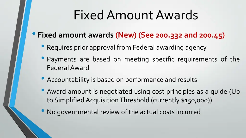 fixed amount awards fixed amount awards