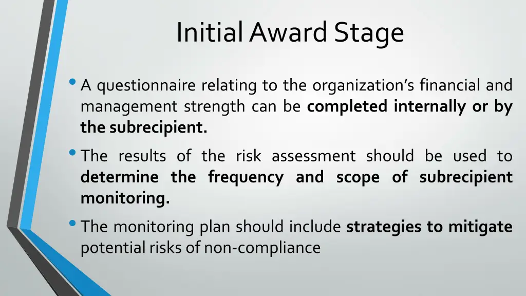 initial award stage 1
