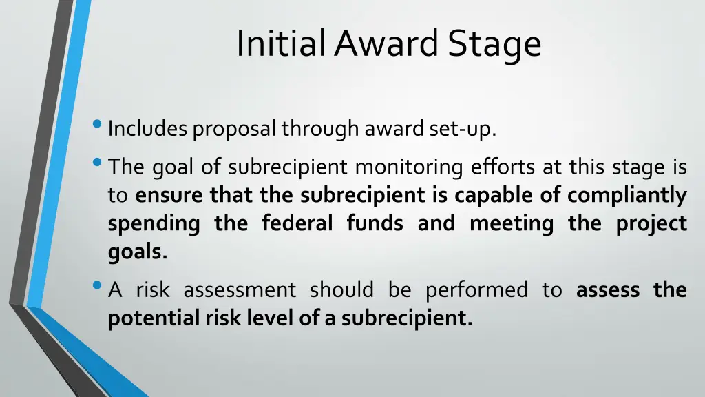 initial award stage