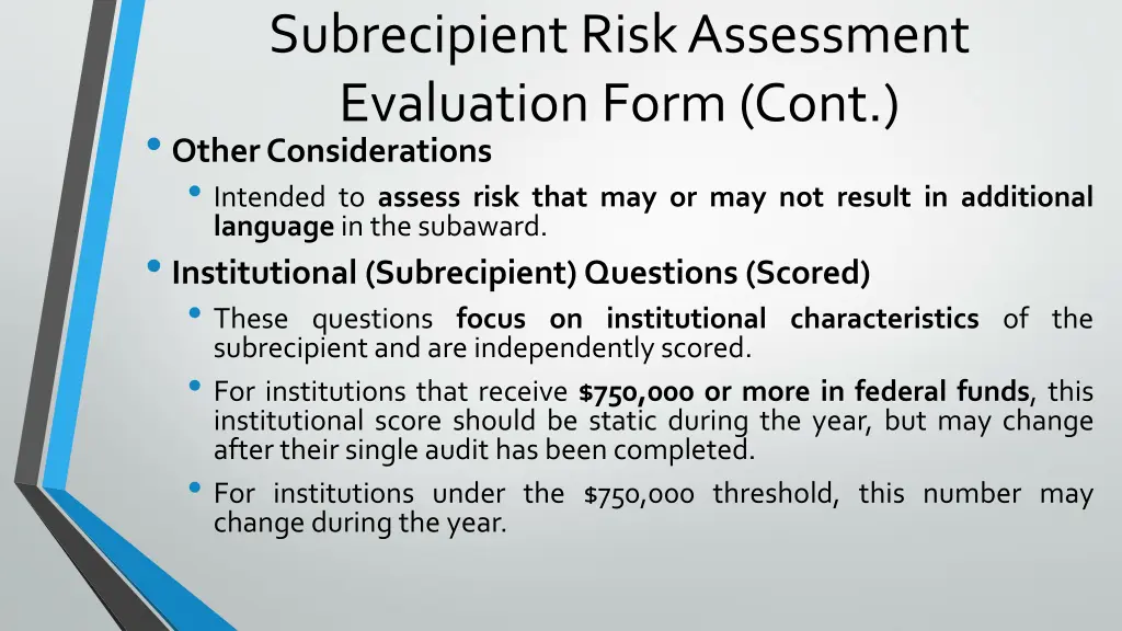 subrecipient risk assessment evaluation form cont 1