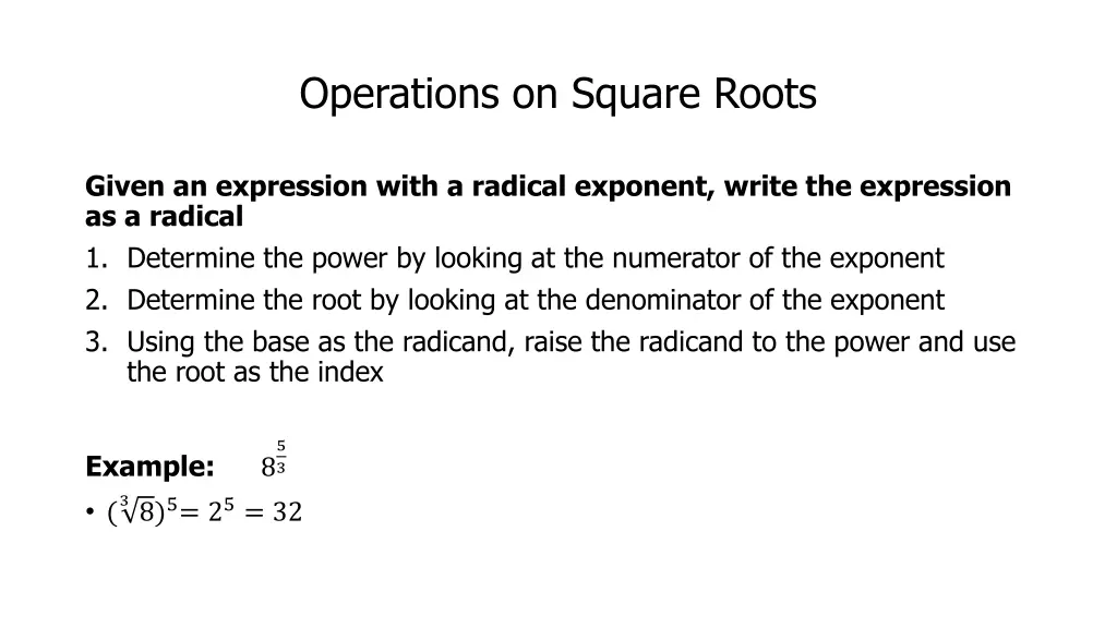 operations on square roots 2