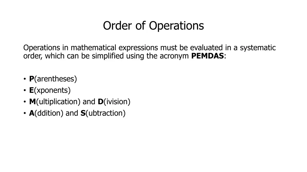 order of operations