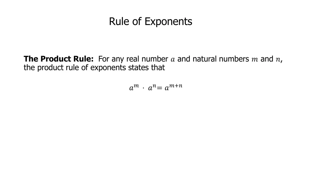 rule of exponents