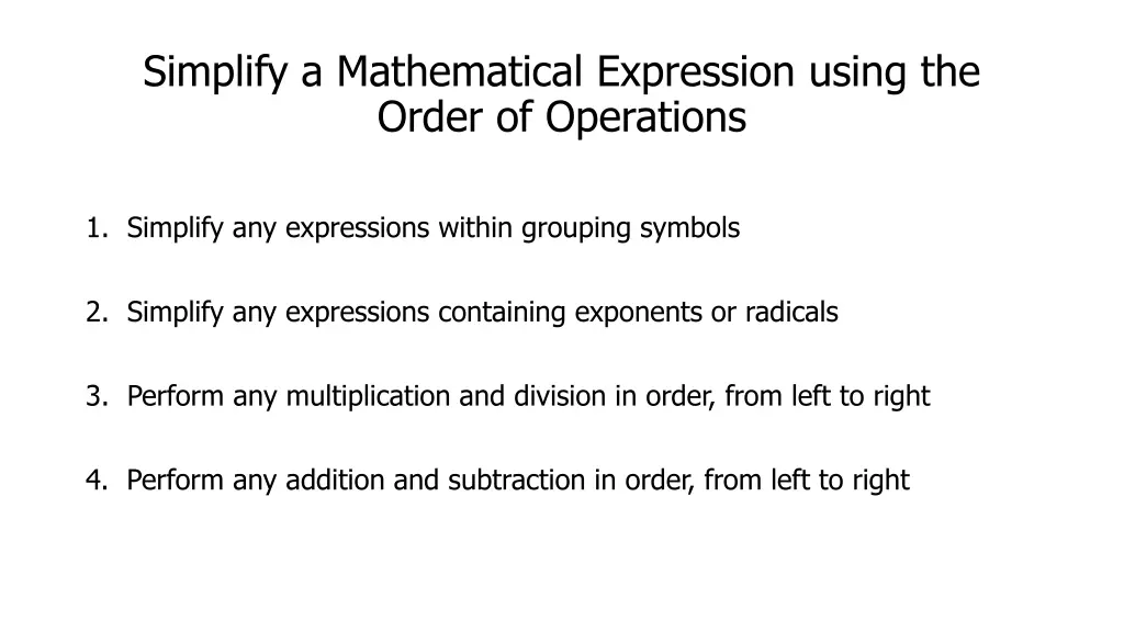 simplify a mathematical expression using