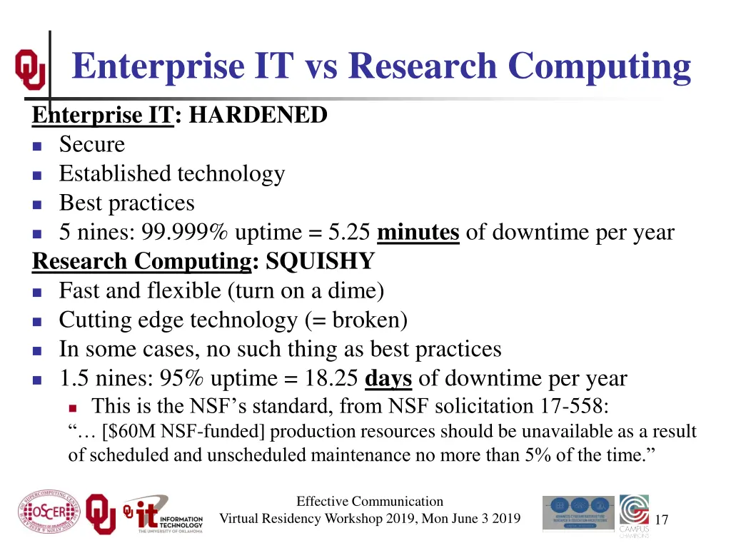 enterprise it vs research computing