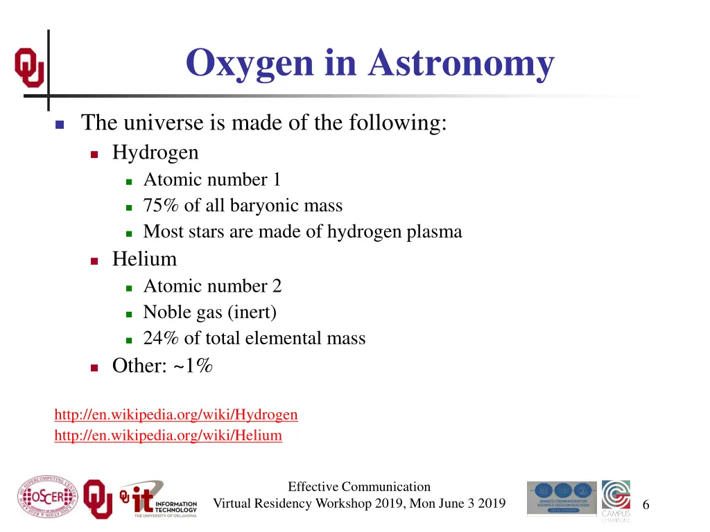 oxygen in astronomy