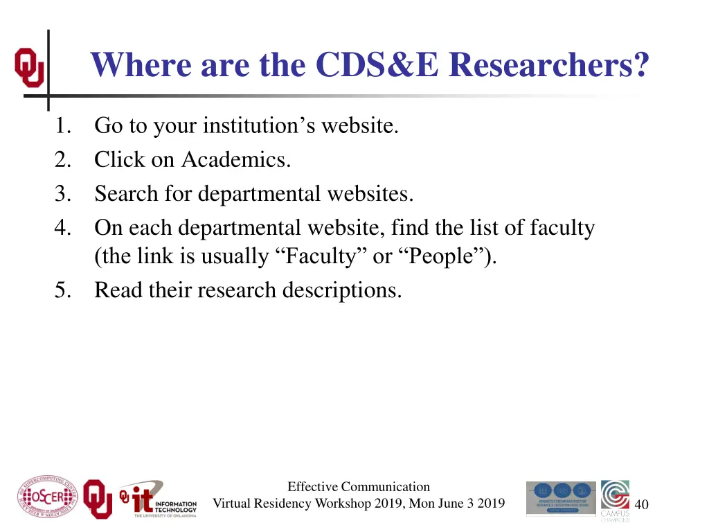 where are the cds e researchers