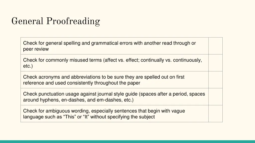 general proofreading