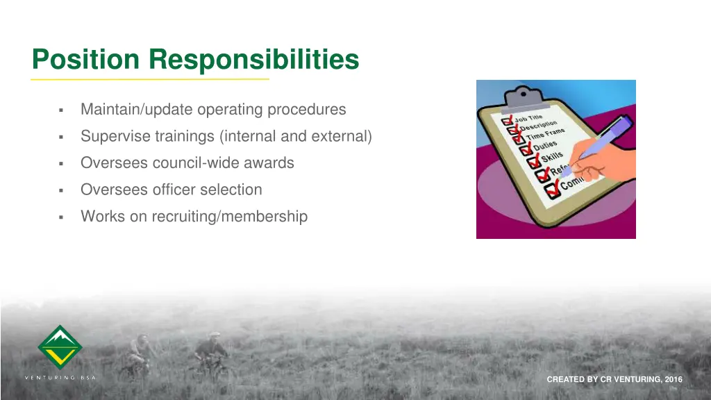position responsibilities
