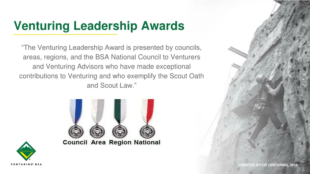 venturing leadership awards