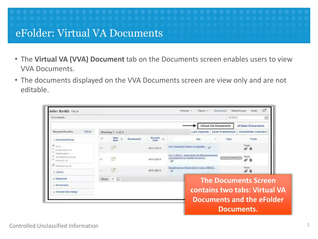 efolder virtual va documents