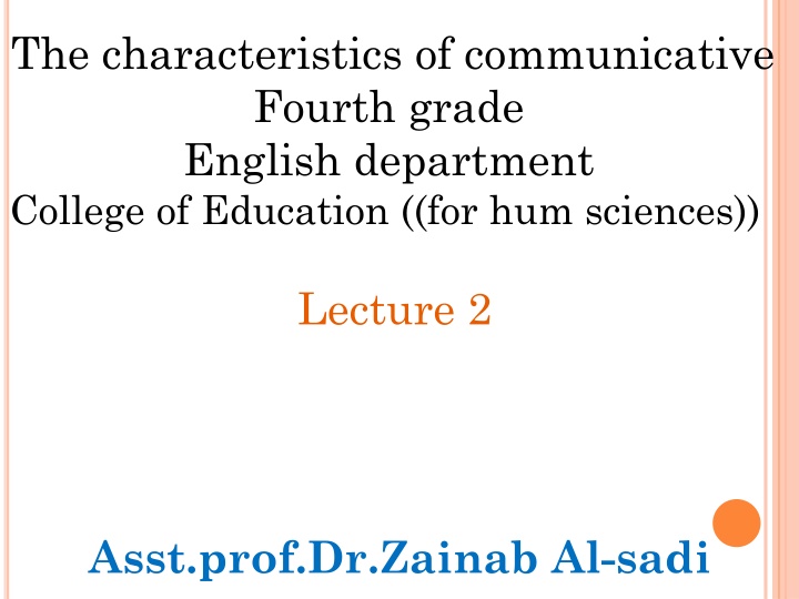 the characteristics of communicative fourth grade