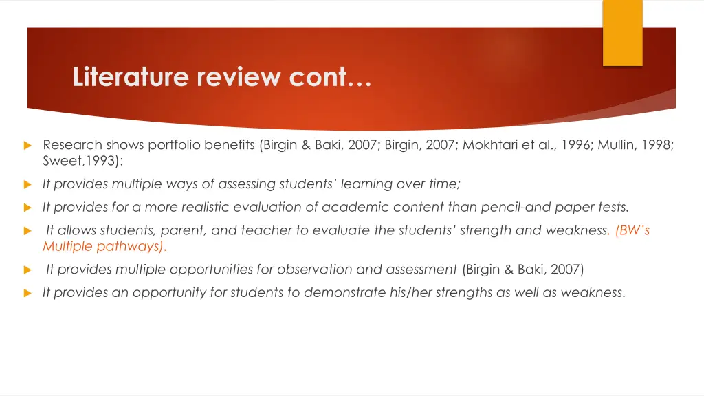 literature review cont
