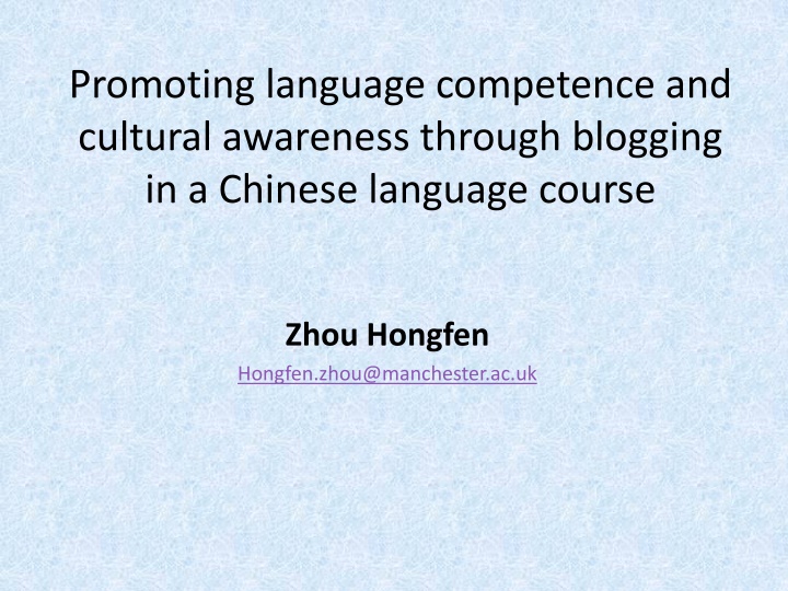 promoting language competence and cultural
