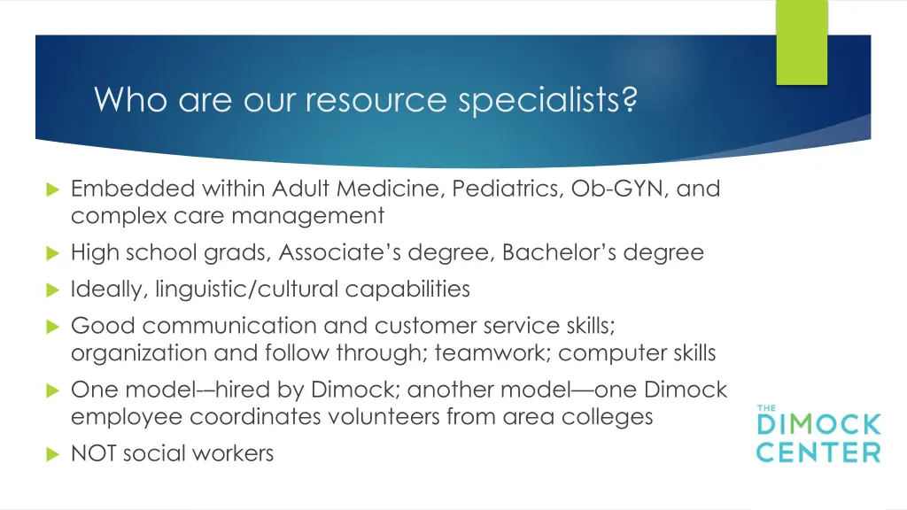who are our resource specialists