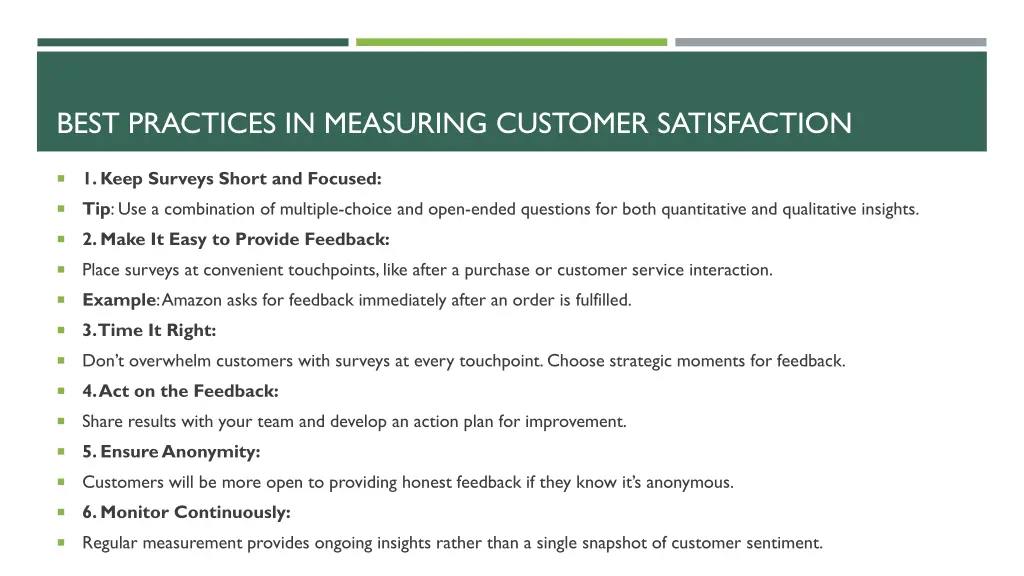 best practices in measuring customer satisfaction