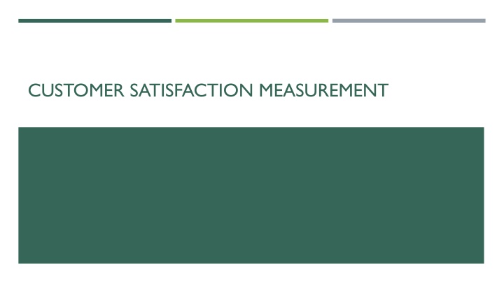customer satisfaction measurement