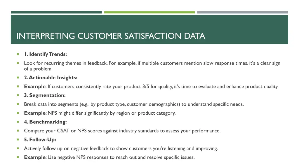 interpreting customer satisfaction data