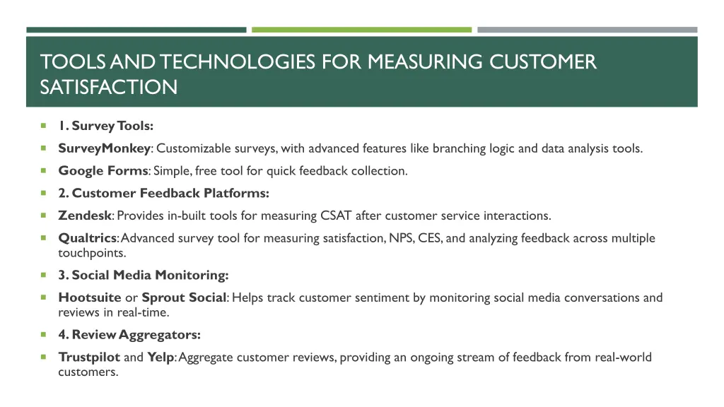 tools and technologies for measuring customer