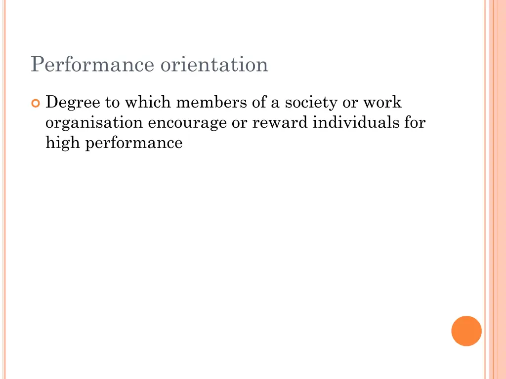 performance orientation
