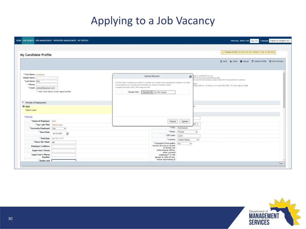 applying to a job vacancy 3