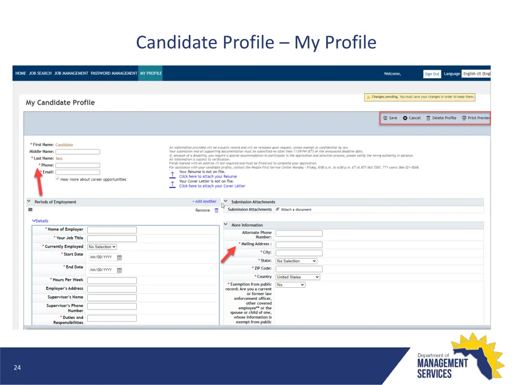 candidate profile my profile