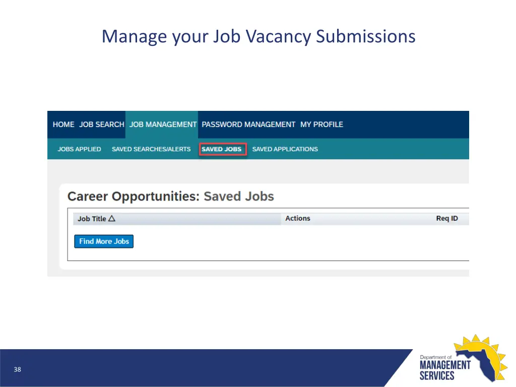 manage your job vacancy submissions