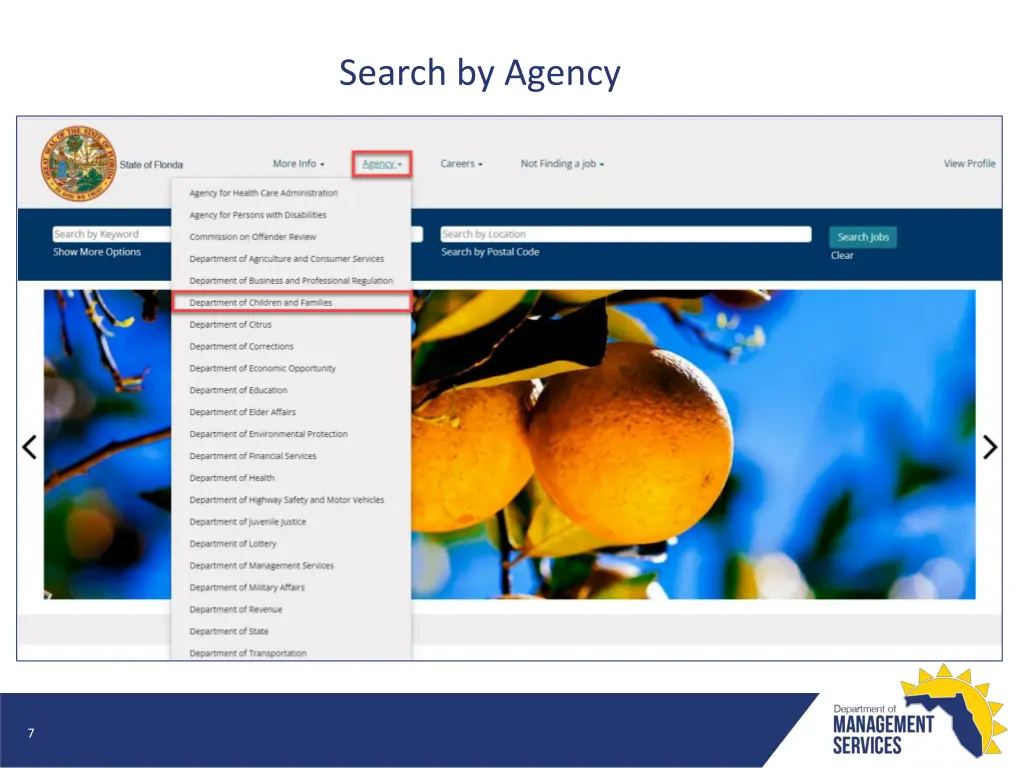 search by agency