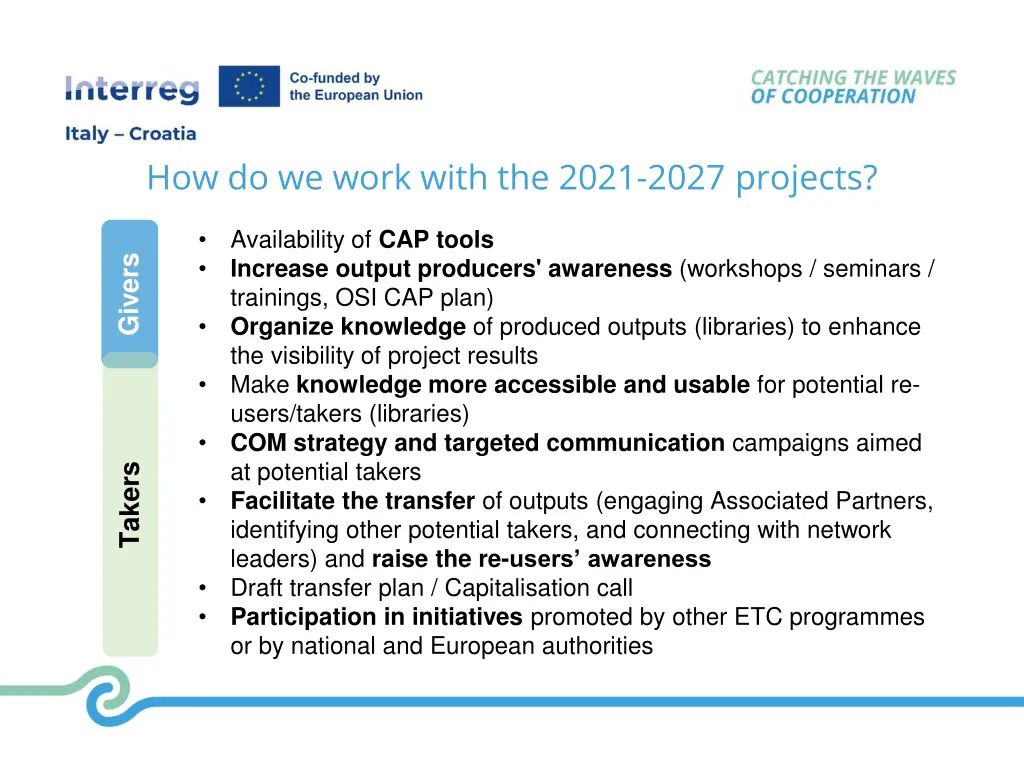 how do we work with the 2021 2027 projects