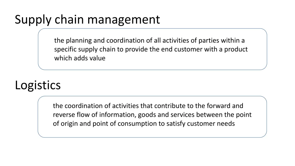 supply chain management