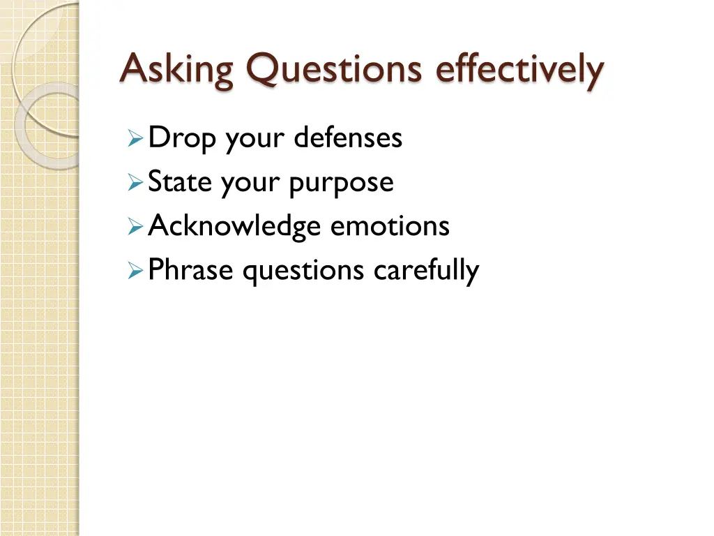 asking questions effectively