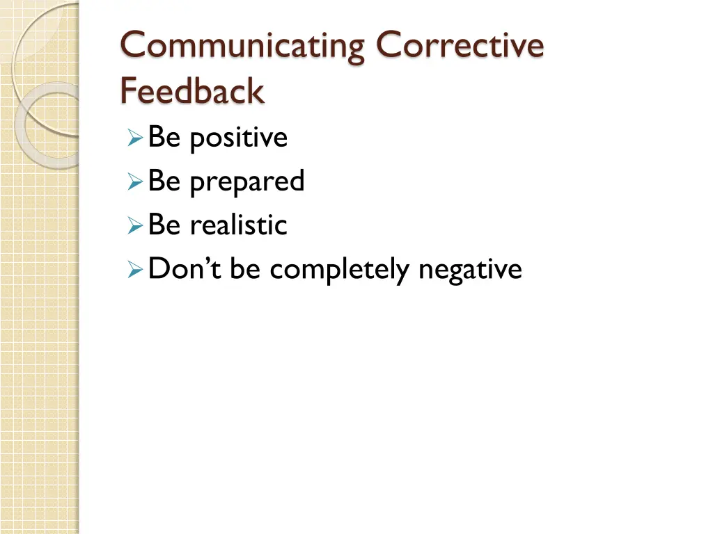 communicating corrective feedback be positive