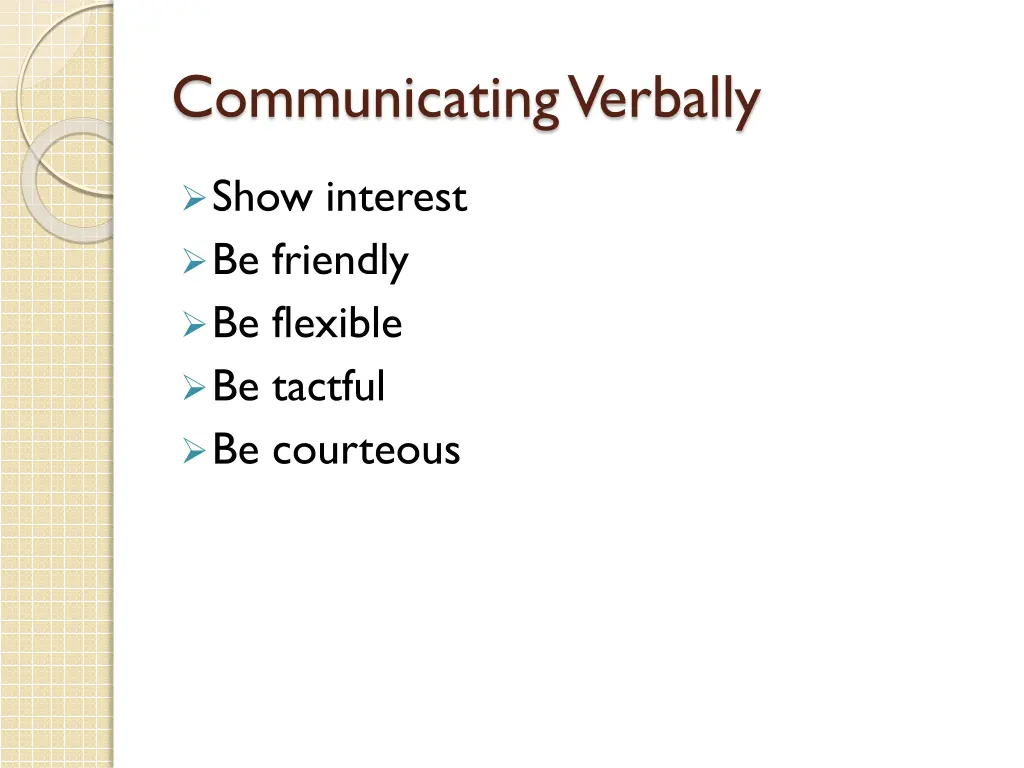 communicating verbally