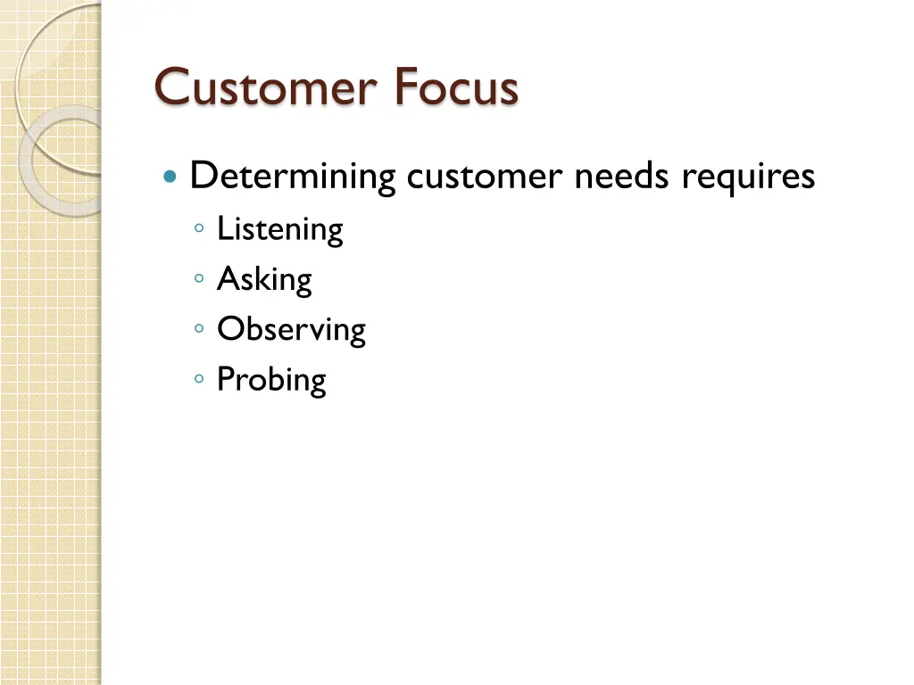 customer focus