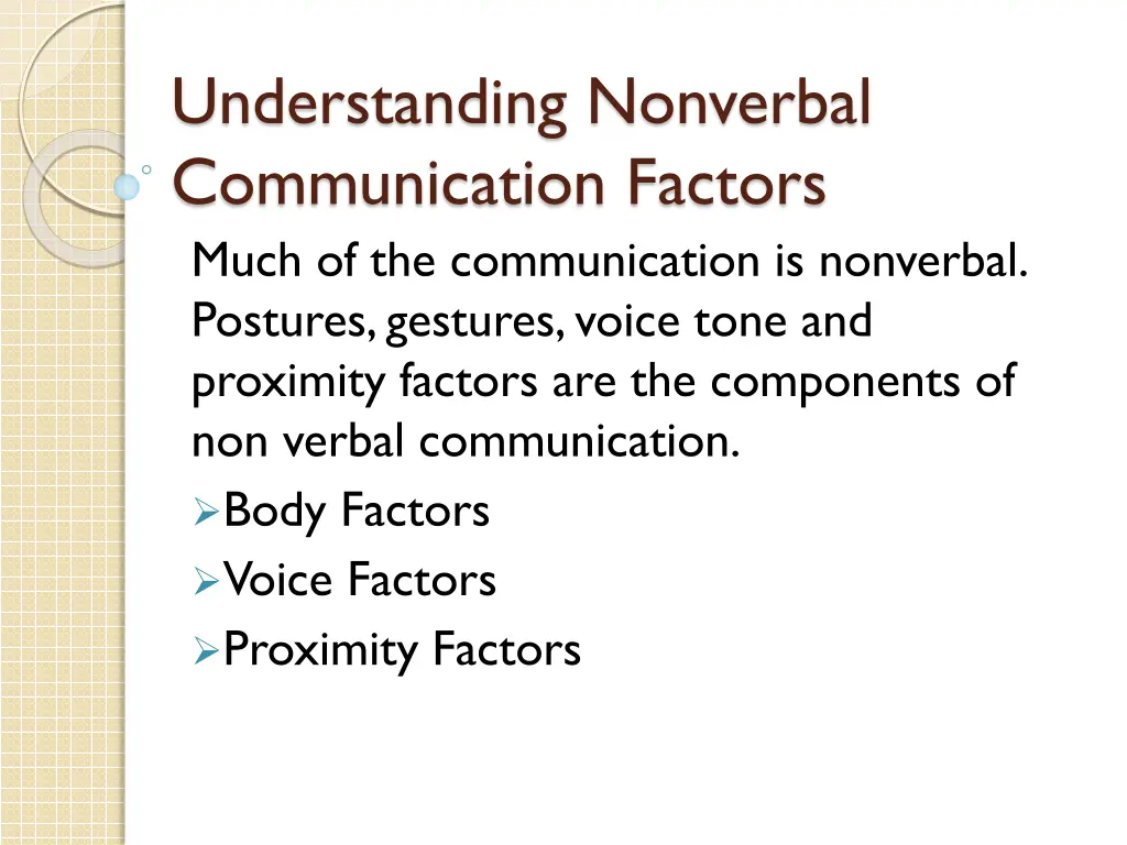 understanding nonverbal communication factors