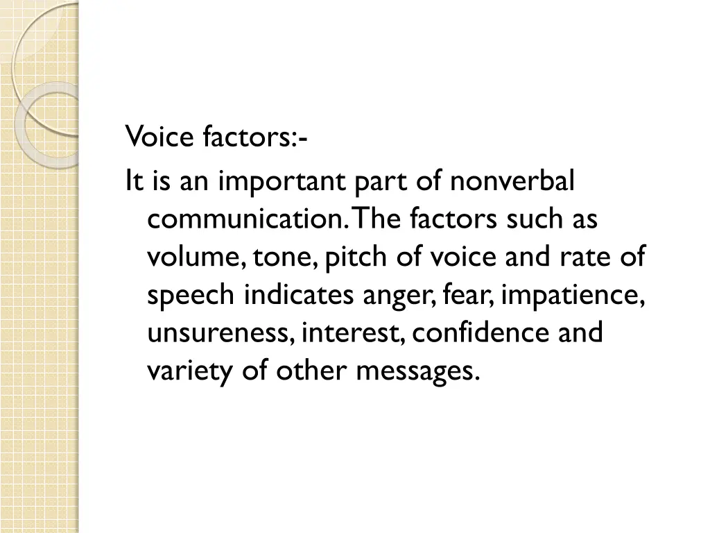 voice factors it is an important part