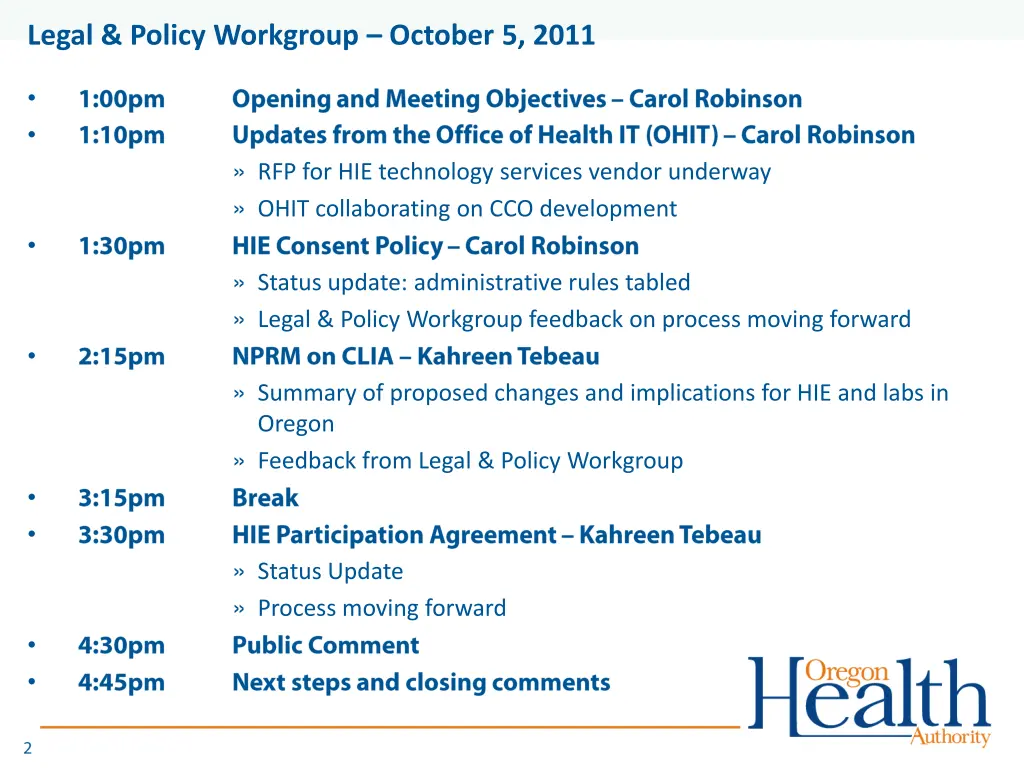 legal policy workgroup october 5 2011