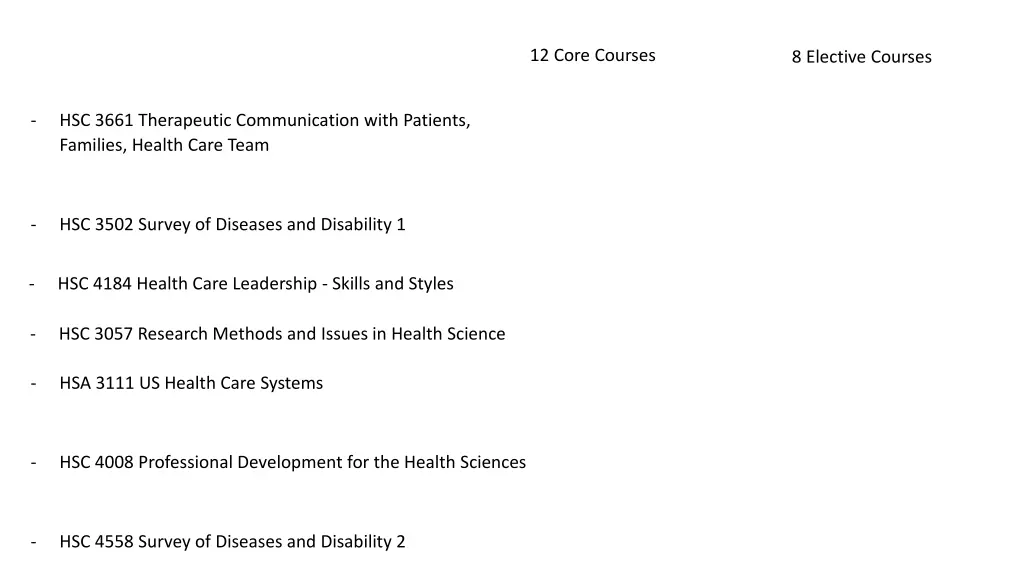 12 core courses 1