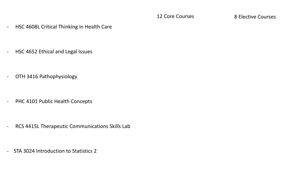12 core courses 2