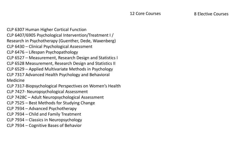 12 core courses 3