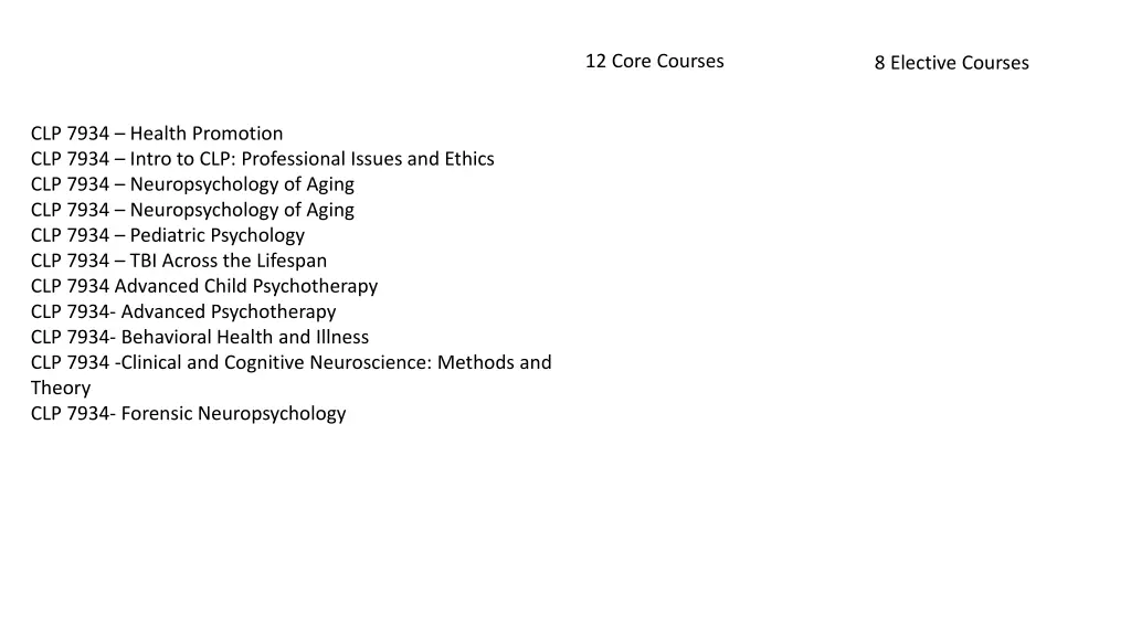 12 core courses 4