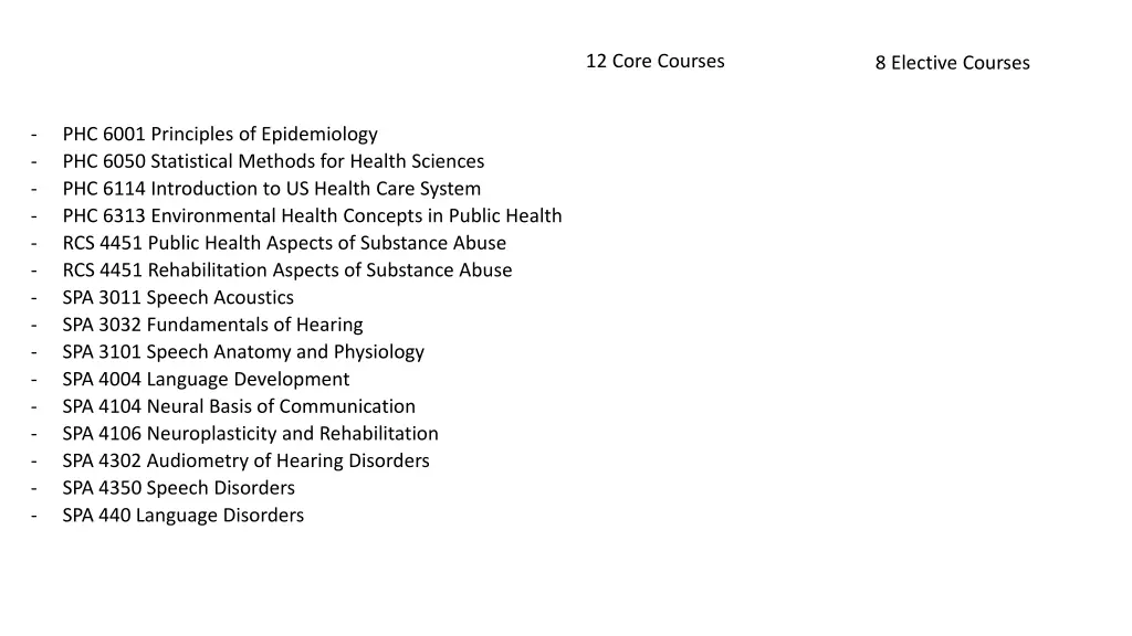 12 core courses 6