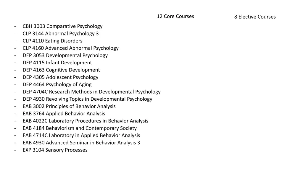 12 core courses 7