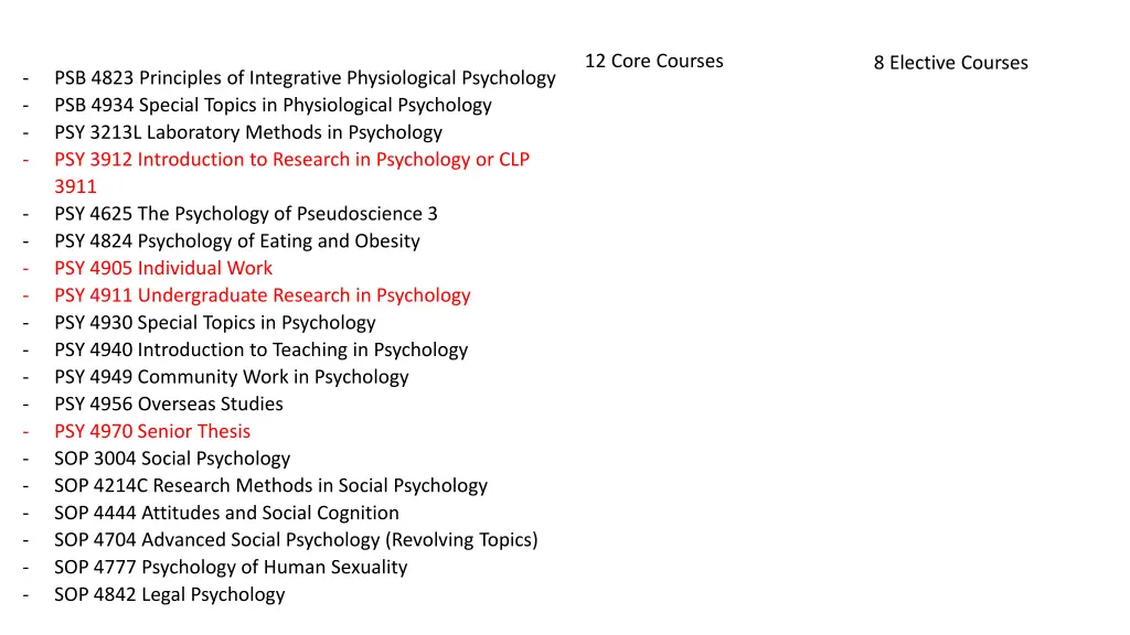 12 core courses 9