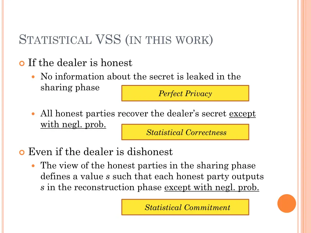 s tatistical vss in this work