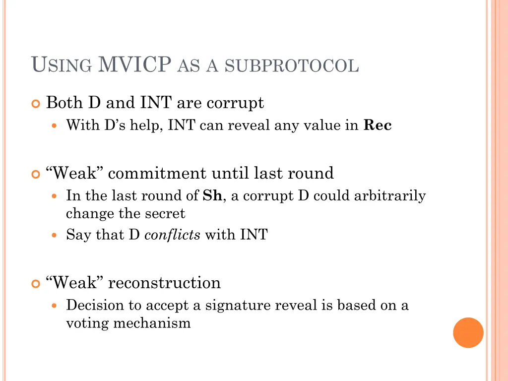 u sing mvicp as a subprotocol