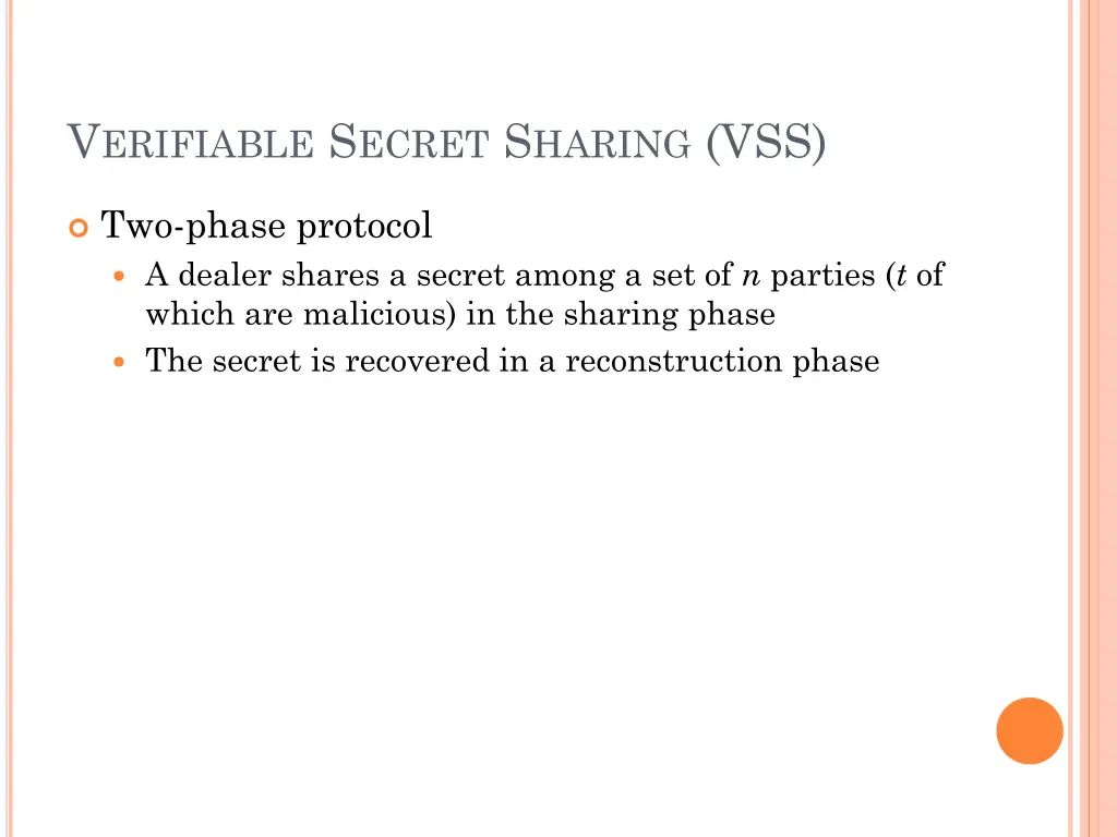 v erifiable s ecret s haring vss