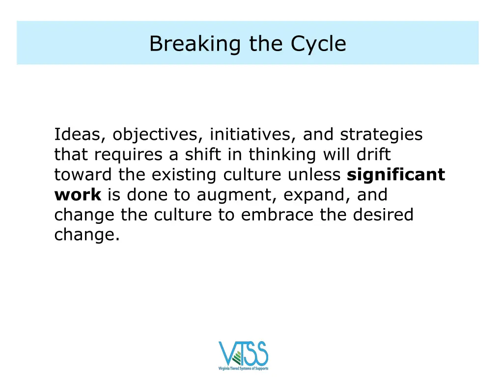 breaking the cycle