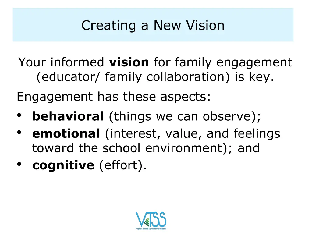 creating a new vision