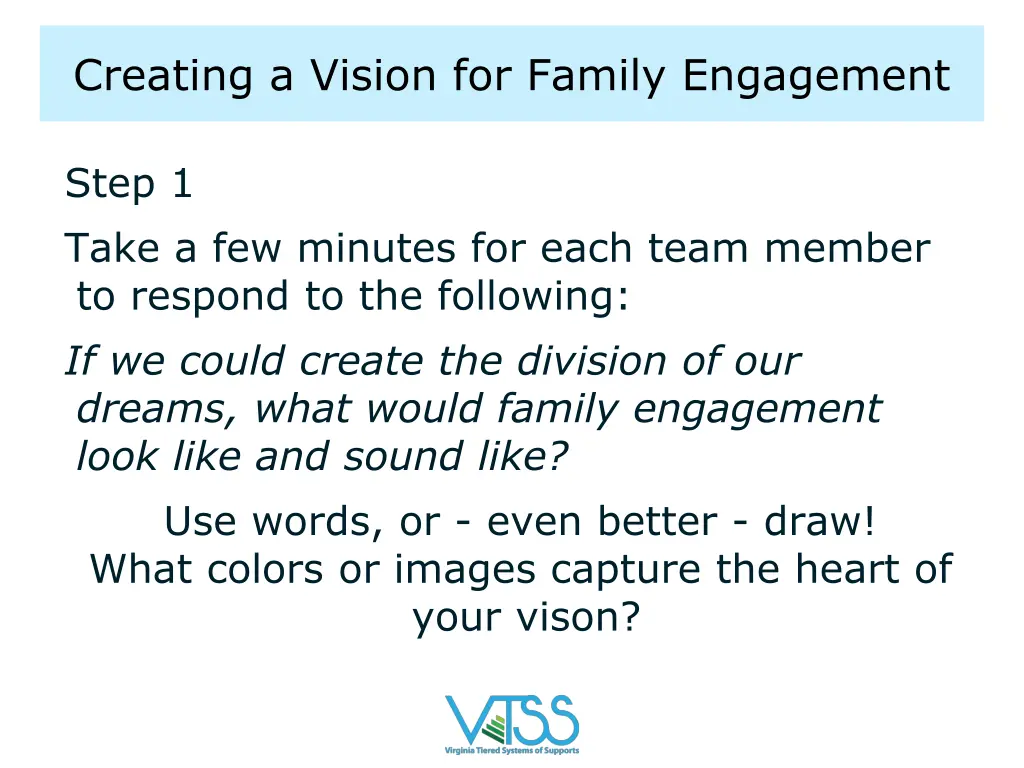 creating a vision for family engagement